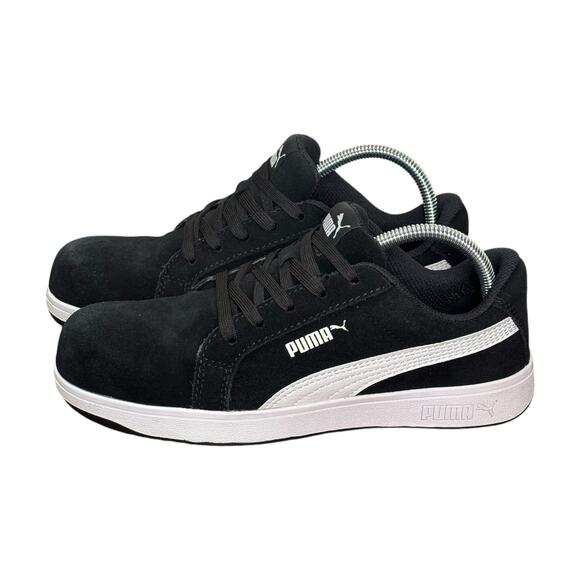 Puma Iconic Suede S1P Low Safety Shoes Size 8 Black Composite Toe Work Sneakers - Picture 9 of 11